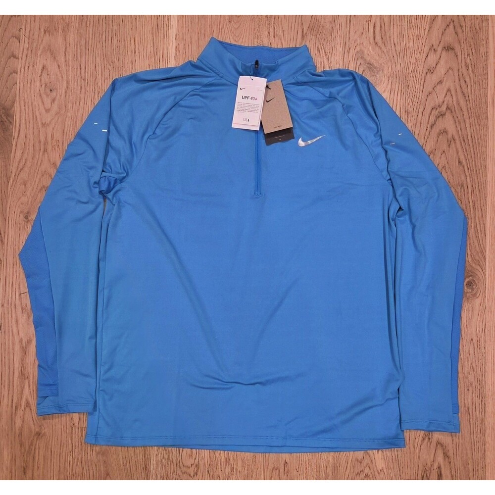 Nike Men's Stride Dri-FIT 1/2-Zip Running Top Bright Blue Size Large HV2180-446